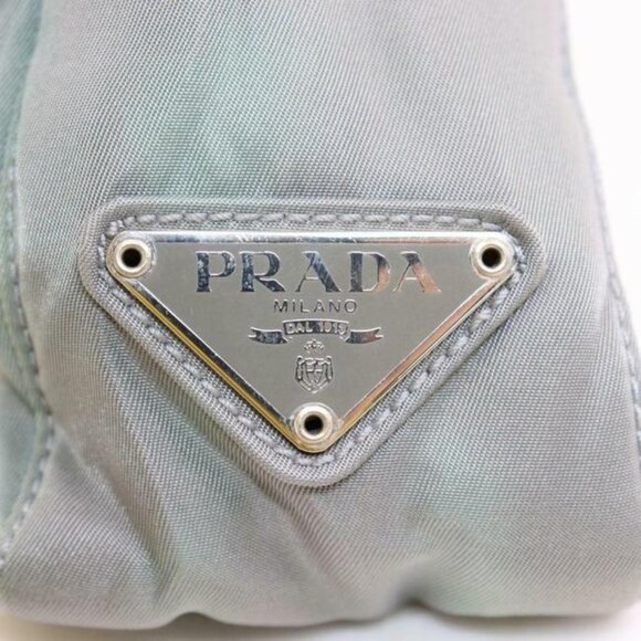 Prada Purses Grey Nylon With Chrome Hardware Satchel - Picture 5 of 9